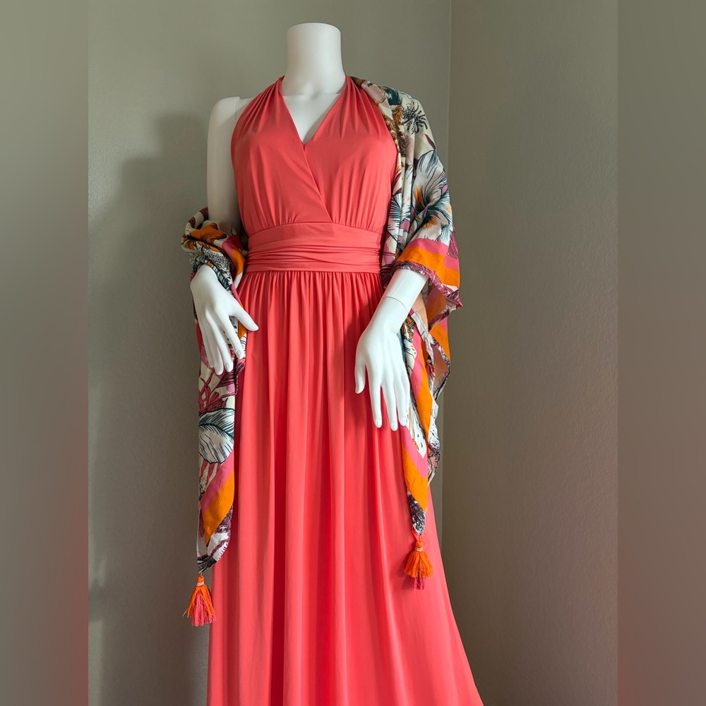 Gorgeous coral colored bridesmaid or formal dress,prom, formal, vacation